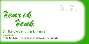 henrik henk business card